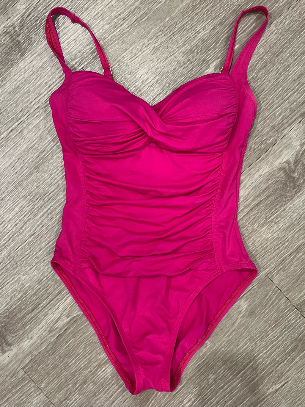 La Blanca Fuchsia One-Piece Twist-Front Swimsuit